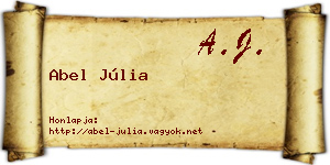 Abel Júlia névjegykártya